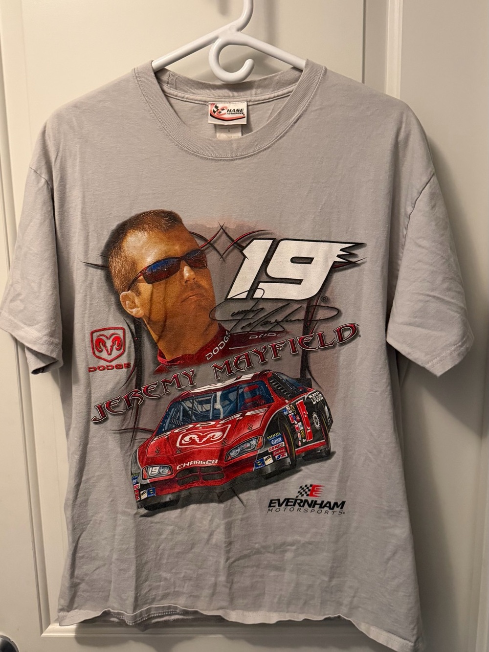 Vintage Jeremy Mayfield #19 Grey Racing Graphic Tee